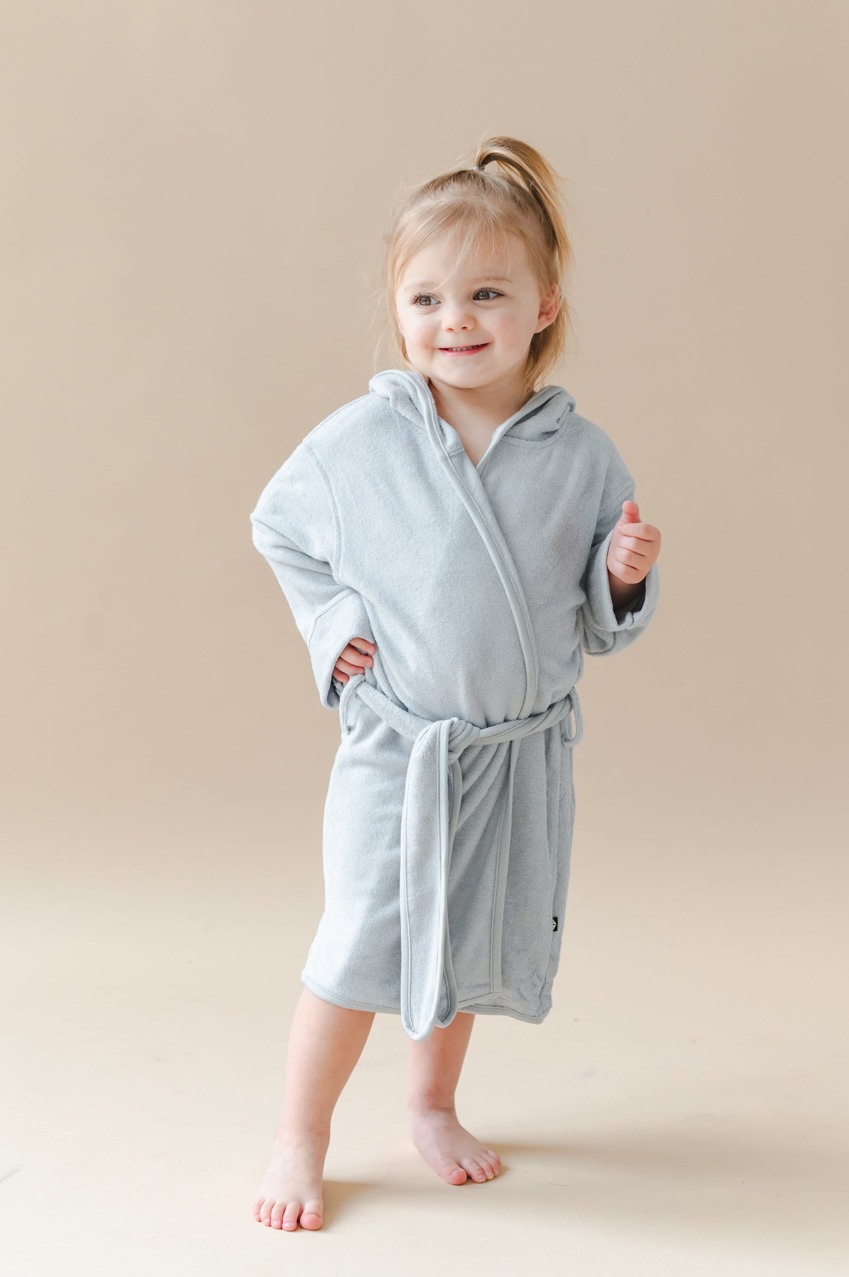 Hooded Bath Robe in Storm - Image 3