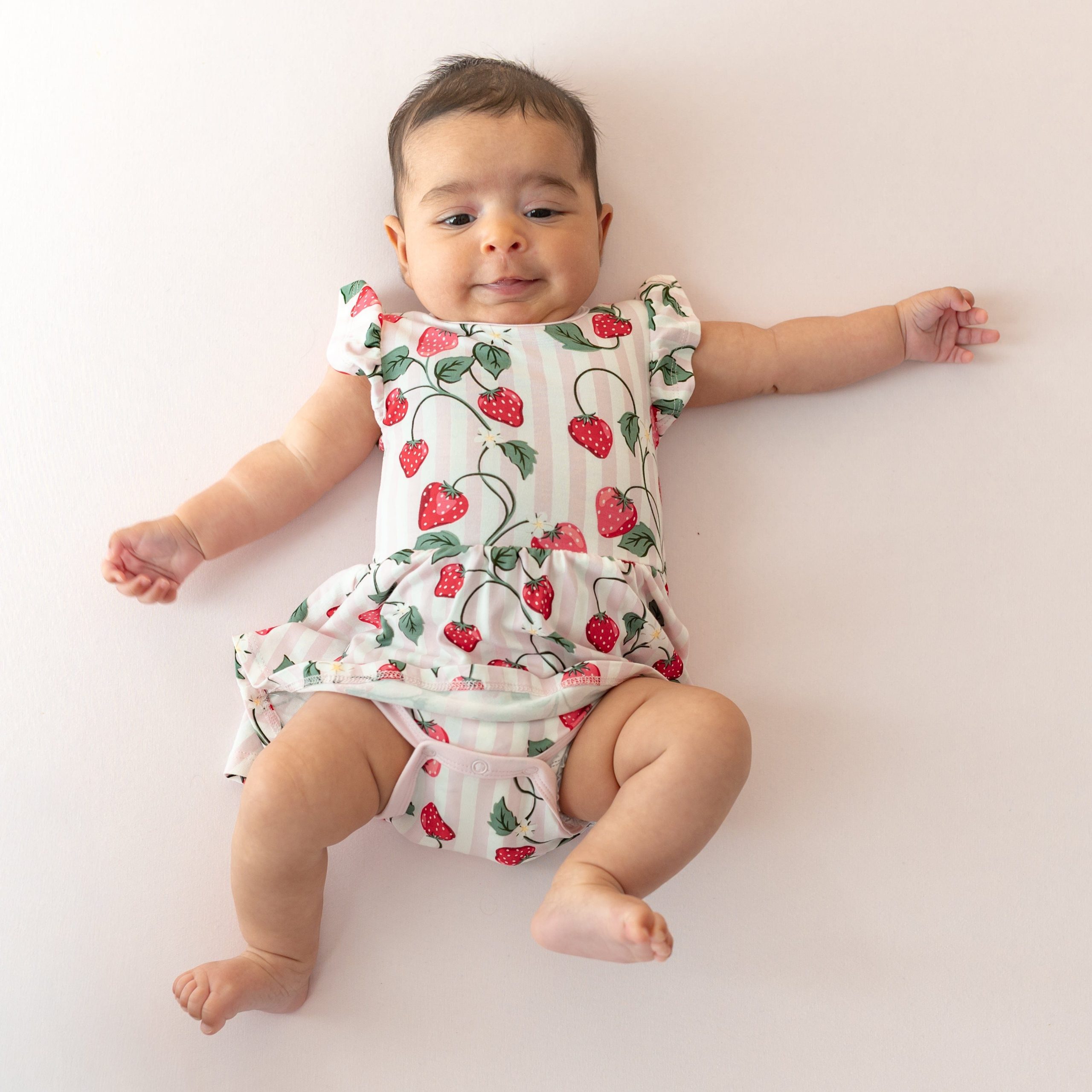 Twirl Bodysuit Dress in Strawberry Fields - Image 3