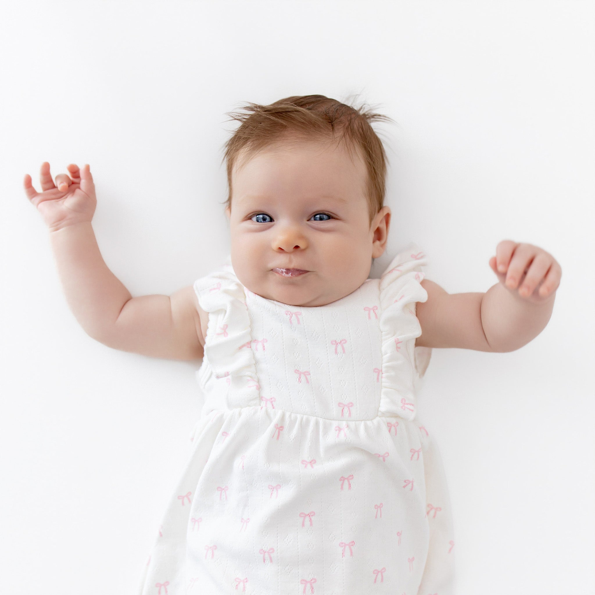 Pointelle Bodysuit Dress in Sweet Pink Bow - Image 4
