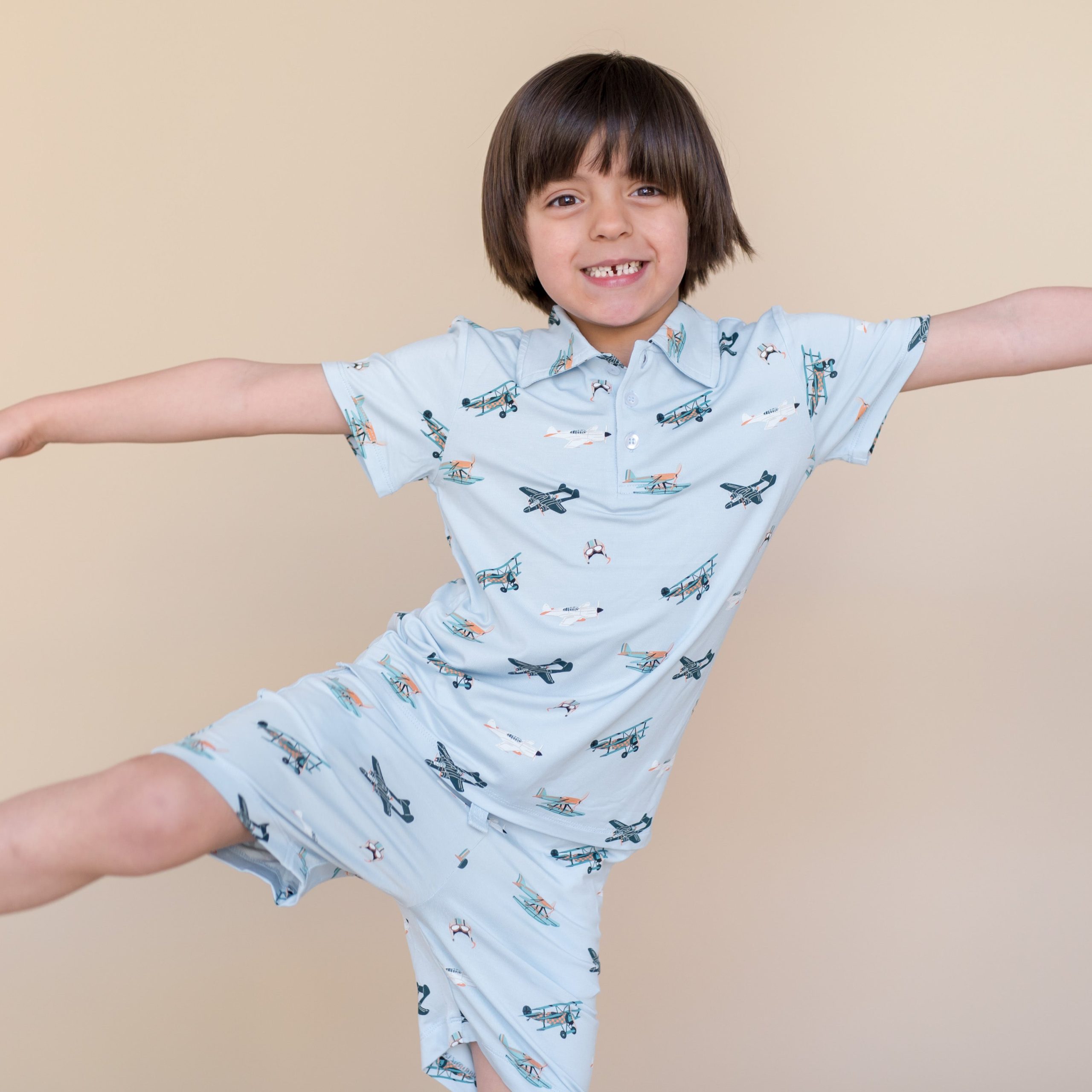 Toddler Short Sleeve Polo in Take Off - Image 3