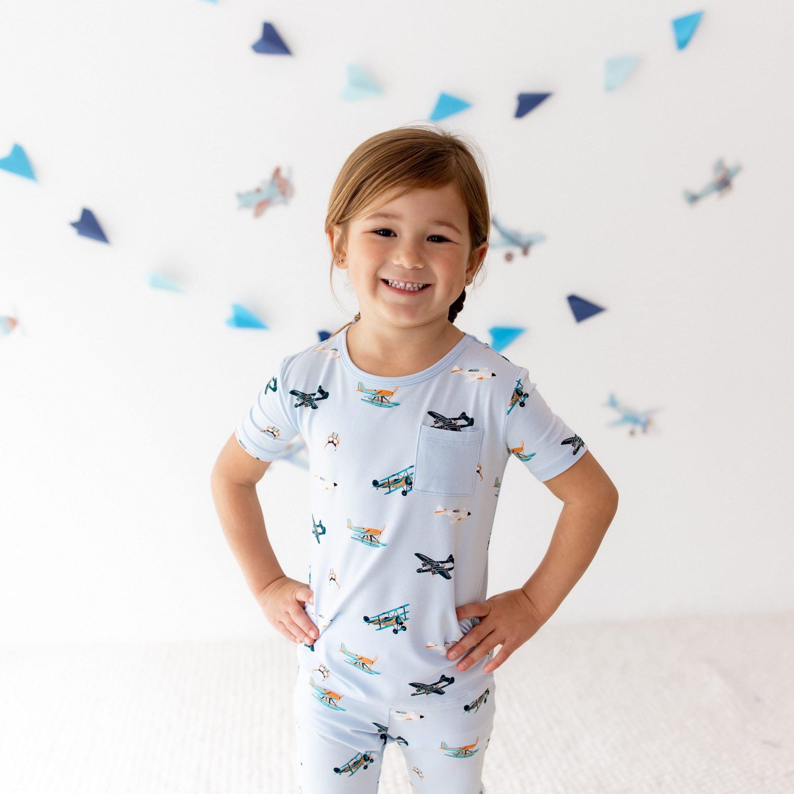 Short Sleeve with Pants Pajamas in Take Off - Image 3