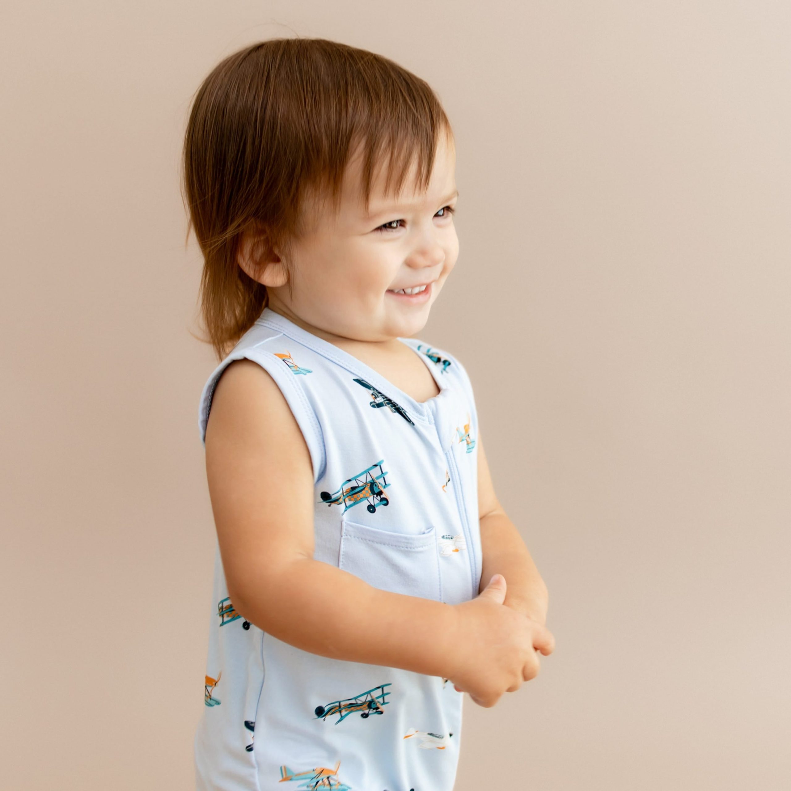 Zippered Sleeveless Romper in Take Off - Image 4