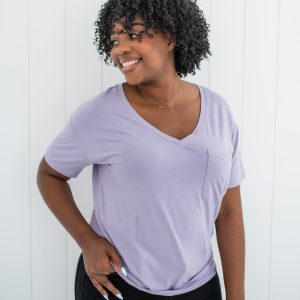 Womens Relaxed Fit V-Neck in Taro