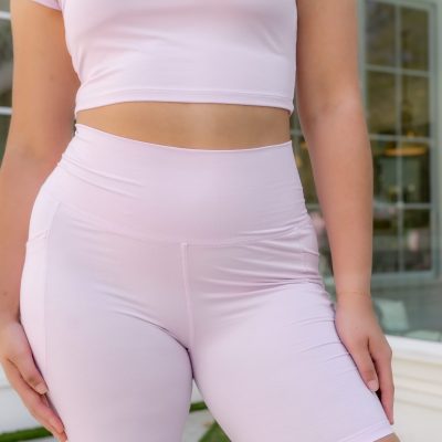 Bamboo Flex High Rise Biker Short in Thistle