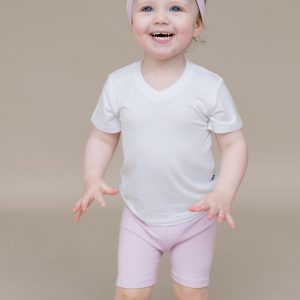 Ribbed Toddler Biker Shorts in Thistle