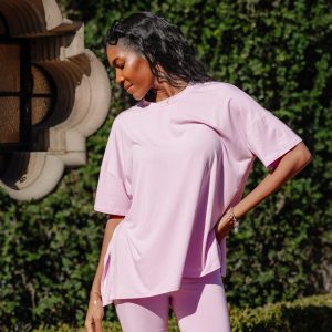 Womens Biker Short Set in Thistle