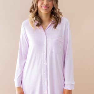 Long Sleeve Womens Nightshirt in Thistle