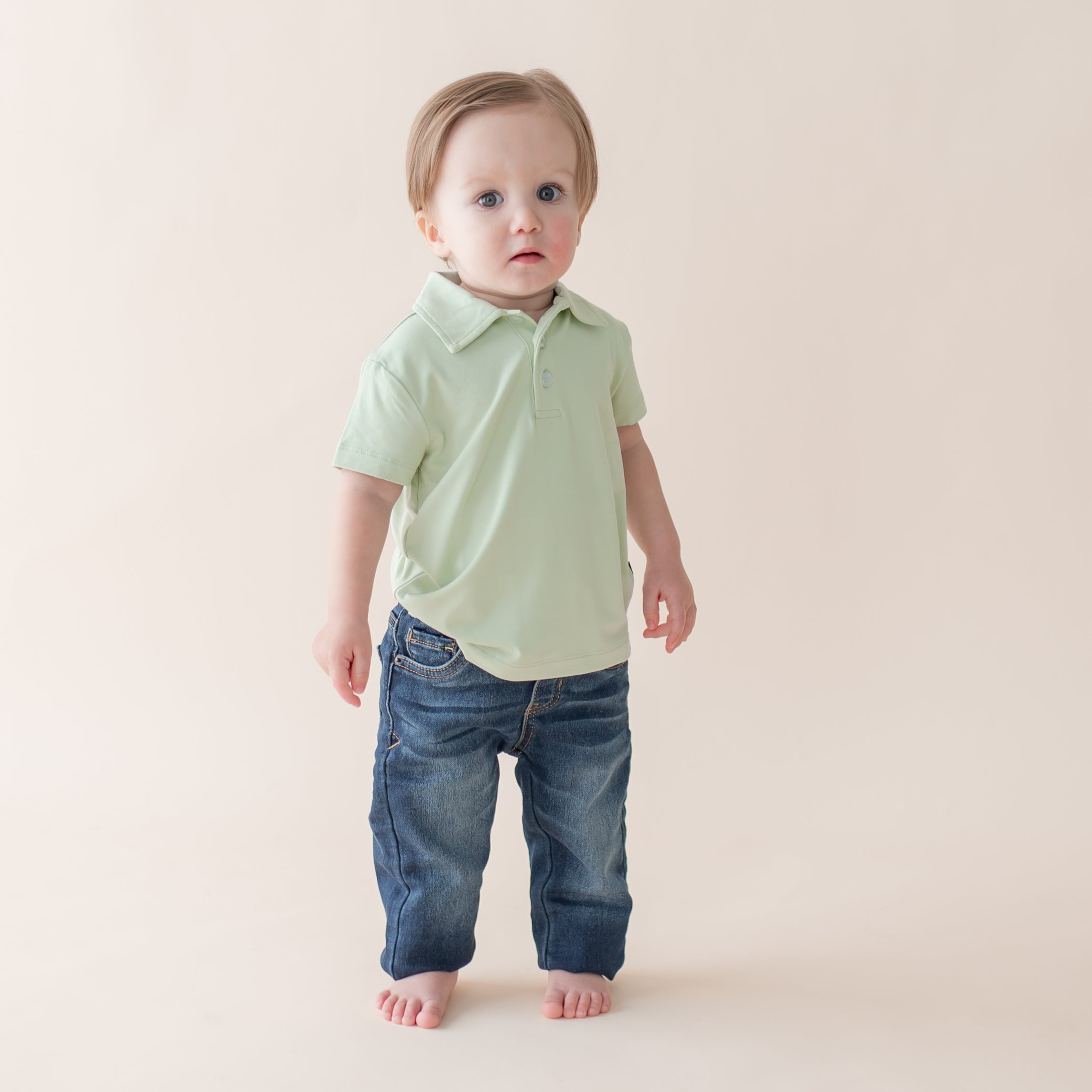 Toddler Short Sleeve Polo in Basil - Image 6