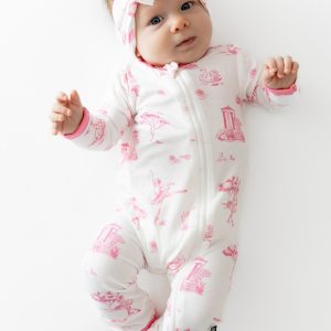 Zippered Romper in Toile Ballet