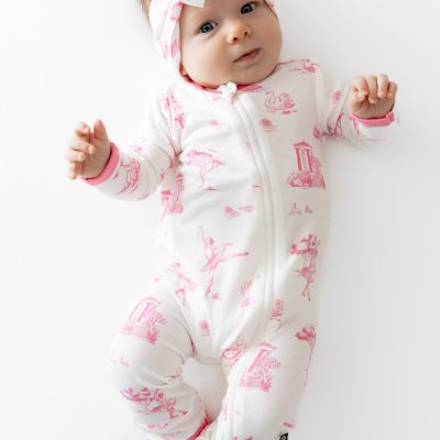 Zippered Romper in Toile Ballet