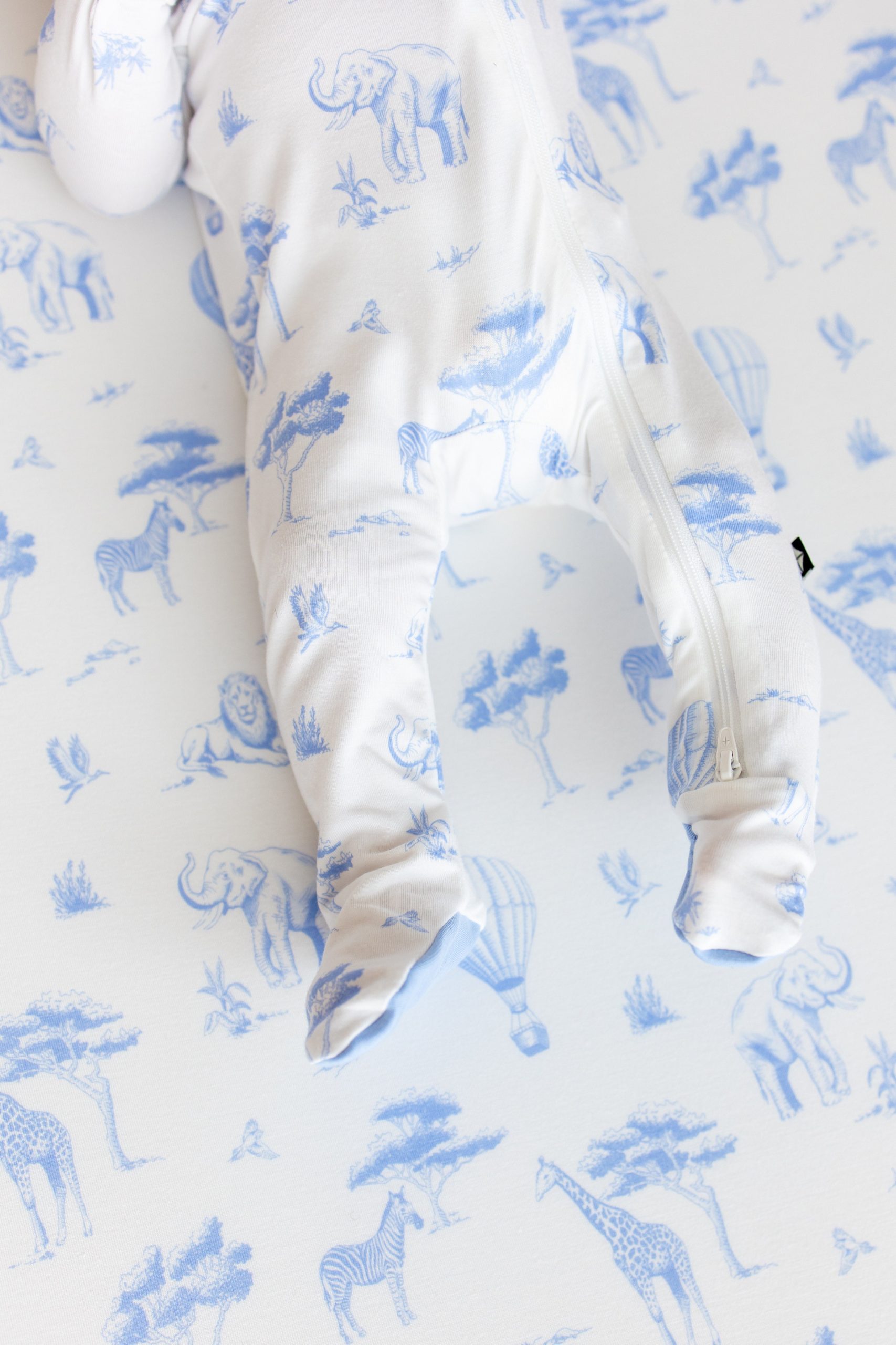 Zippered Footie in Toile Safari - Image 4