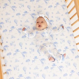 Crib Sheet in Toile Safari