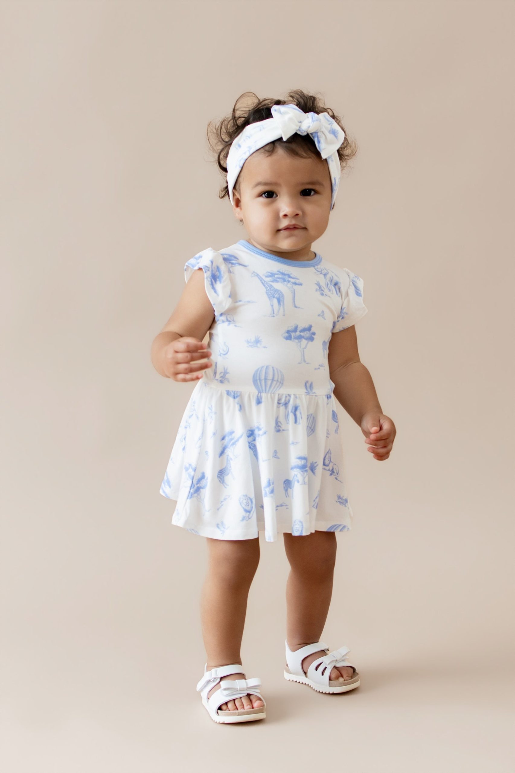 Twirl Bodysuit Dress in Toile Safari - Image 4