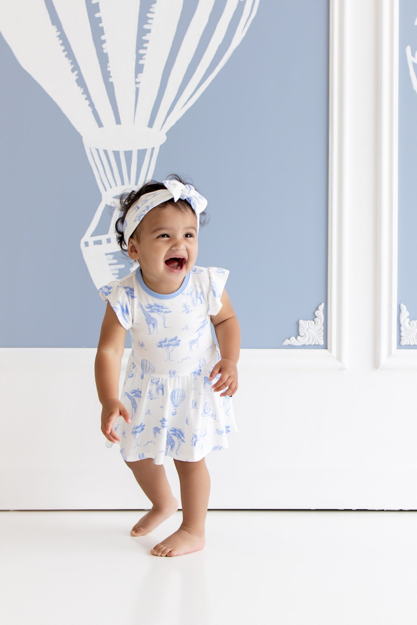Twirl Bodysuit Dress in Toile Safari - Image 3