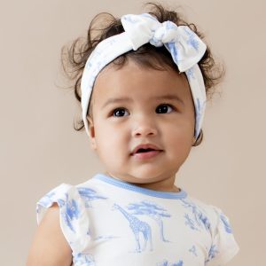Knotted Bow Headband in Toile Safari