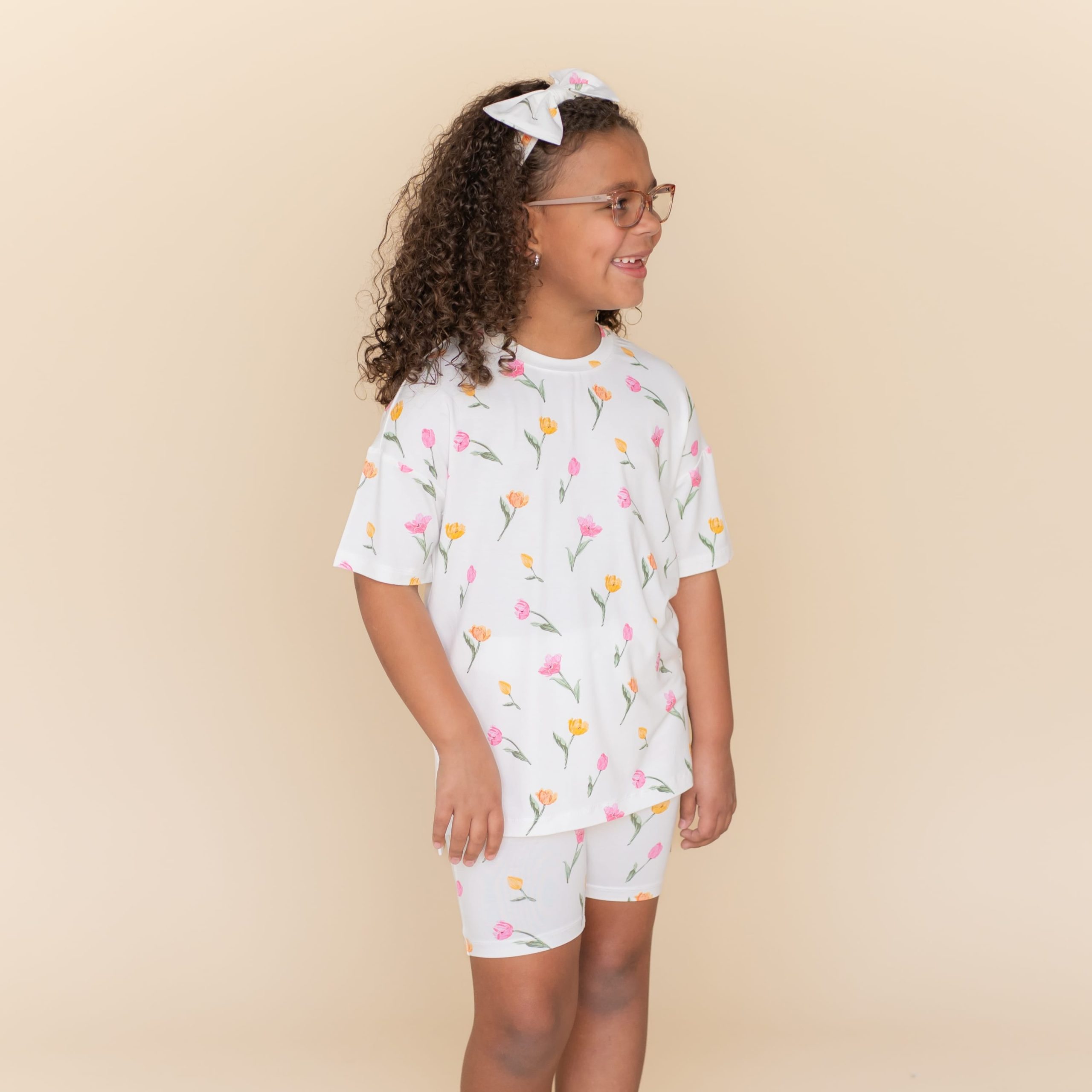 Toddler Biker Short Set in Tulip - Image 3