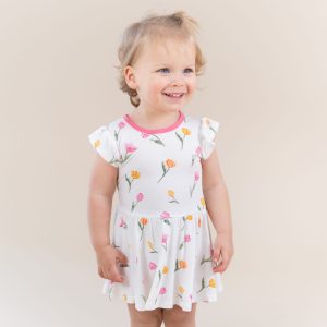 Twirl Bodysuit Dress in Tulip
