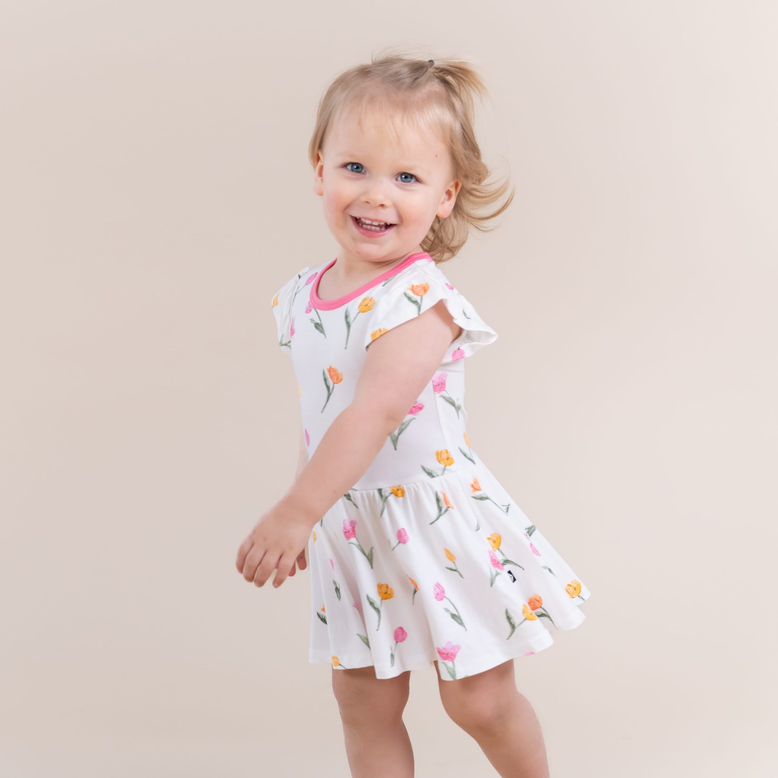 Twirl Bodysuit Dress in Tulip - Image 3