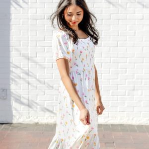Womens Smocked Dress in Tulip