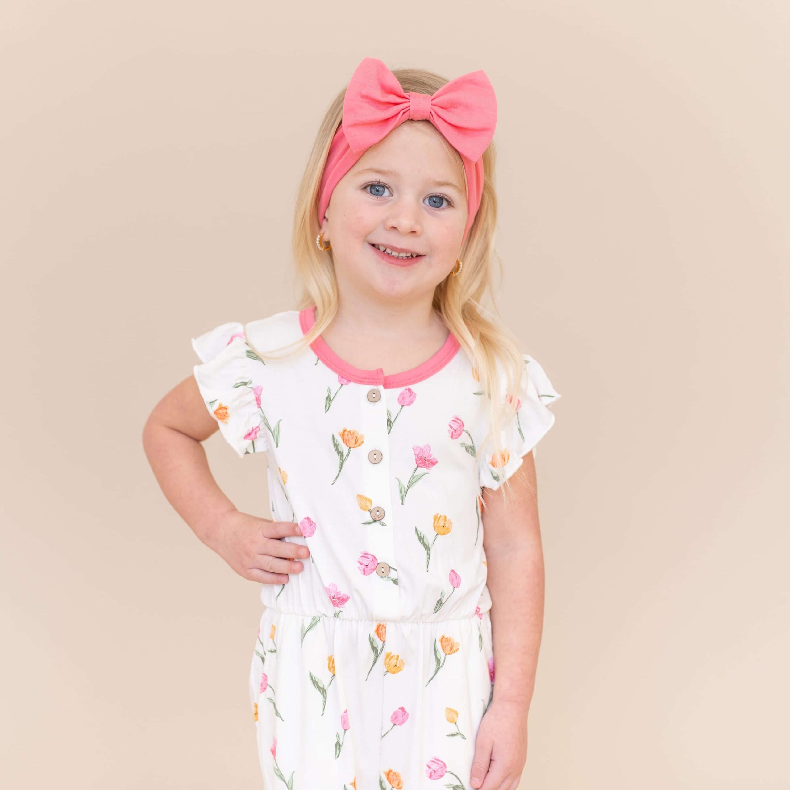 Flutter Sleeve Romper in Tulip - Image 3