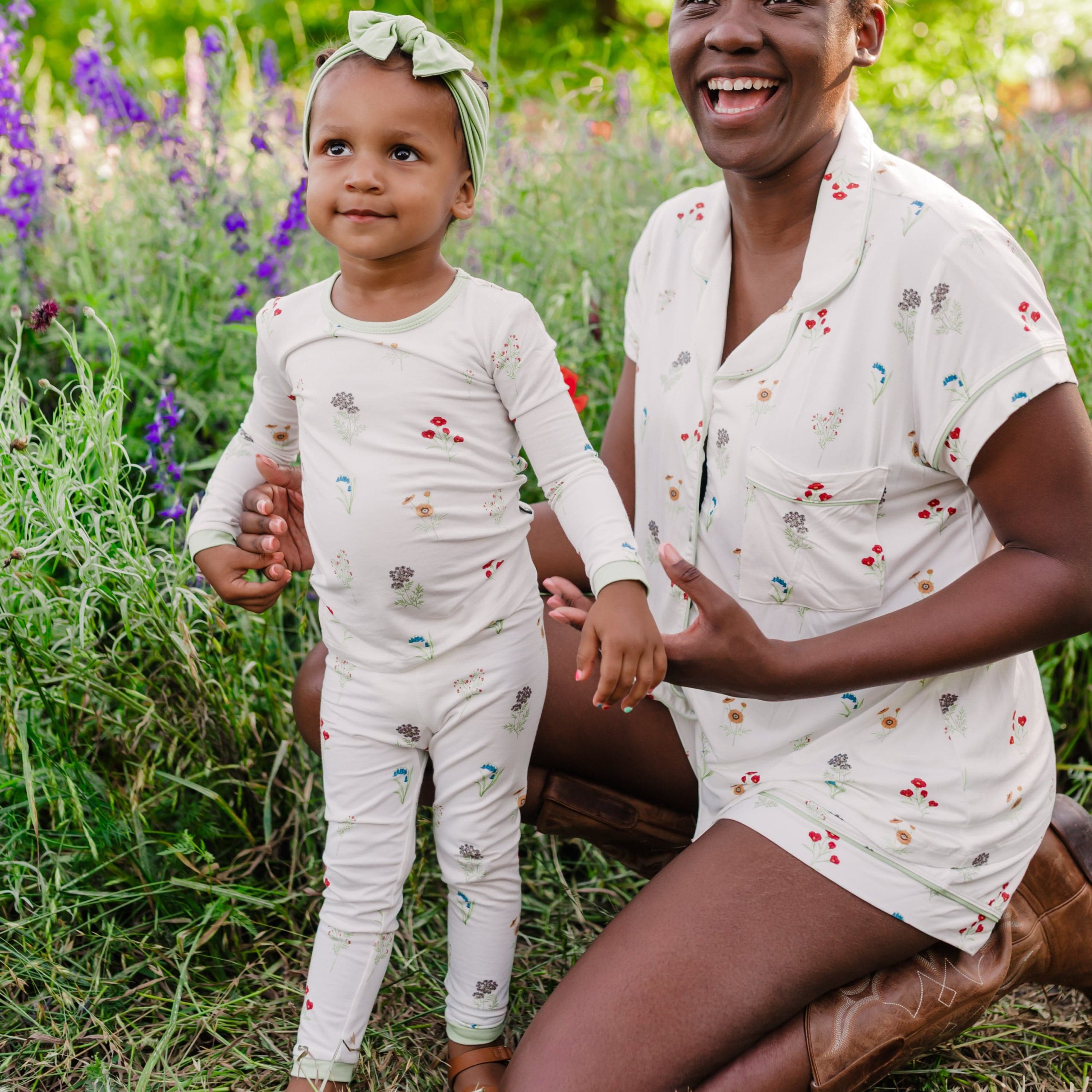 Womens Short Sleeve Pajama Set in Wildflower - Image 5