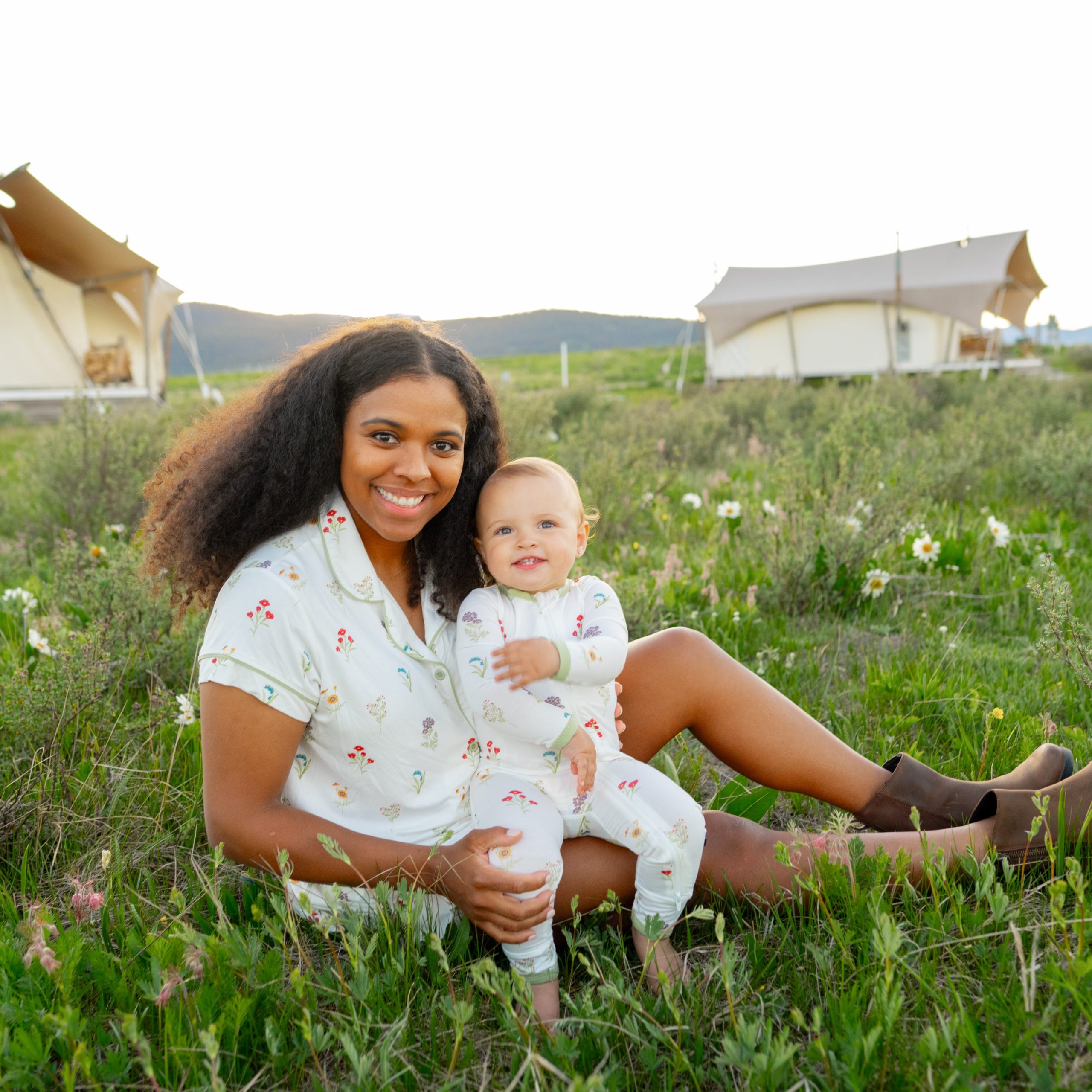 Womens Short Sleeve Pajama Set in Wildflower - Image 3