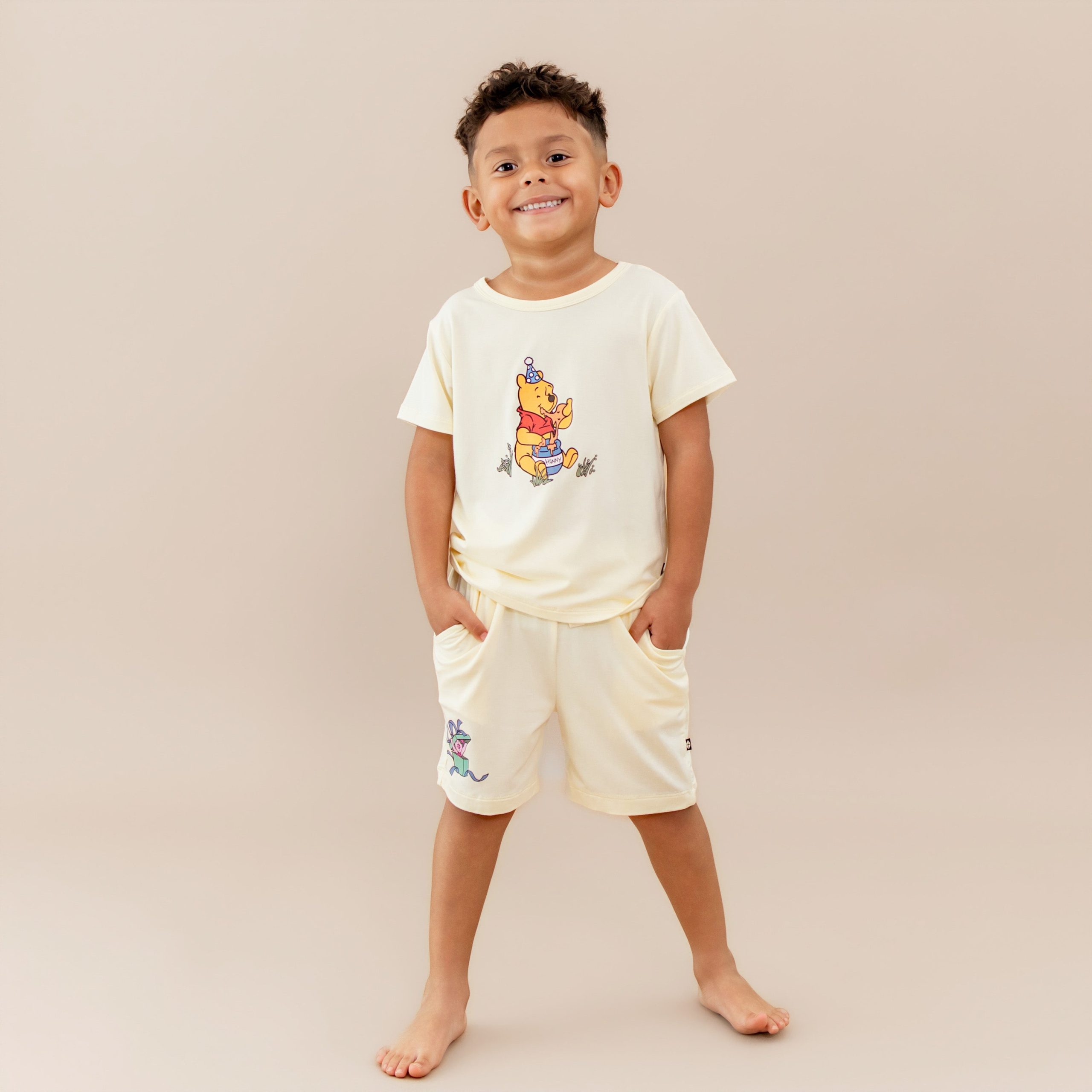 Drawstring Short in Winnie the Pooh on Chamomile - Image 3