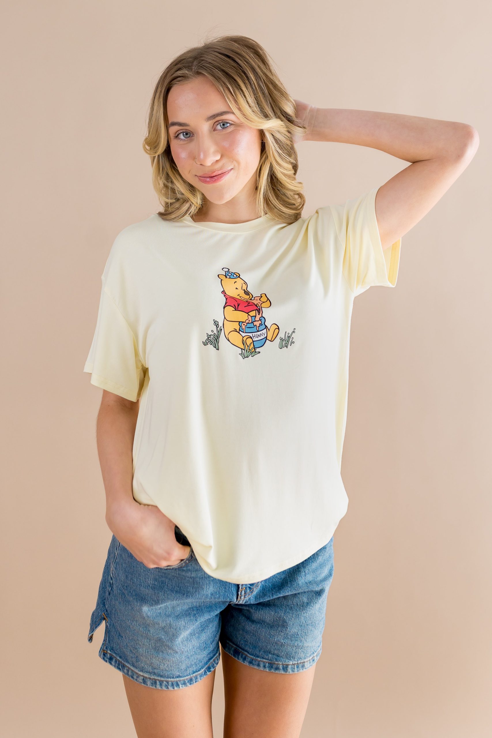 Women's Graphic Tee in Winnie the Pooh on Chamomile - Image 3