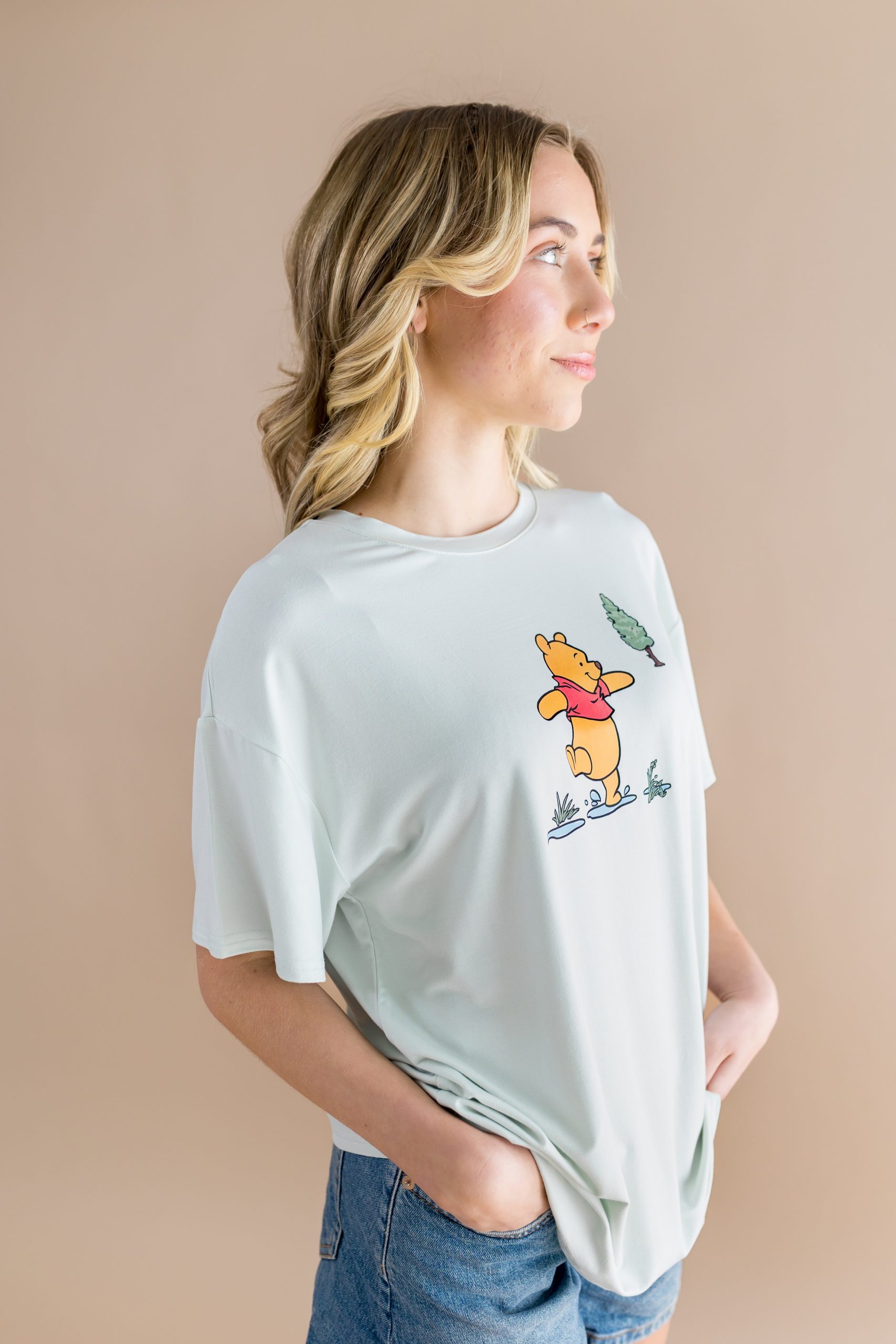 Women's Graphic Tee in Winnie the Pooh on Dew - Image 3