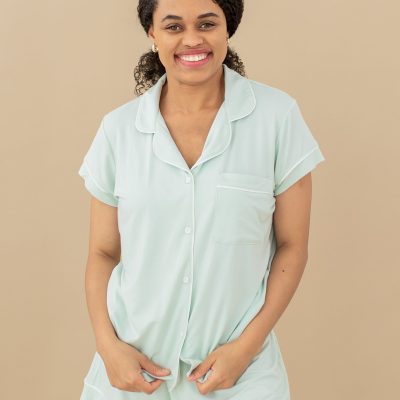 Women's Short Sleeve Pajama Set in Dew