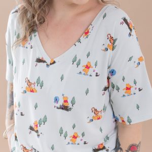 Women's Relaxed Fit V-Neck in Winnie the Pooh Hundred Acre Wood
