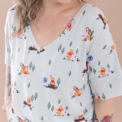 Women's Relaxed Fit V-Neck in Winnie the Pooh Hundred Acre Wood