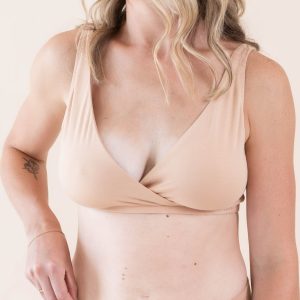 Women's Cross Front Bralette in Chai