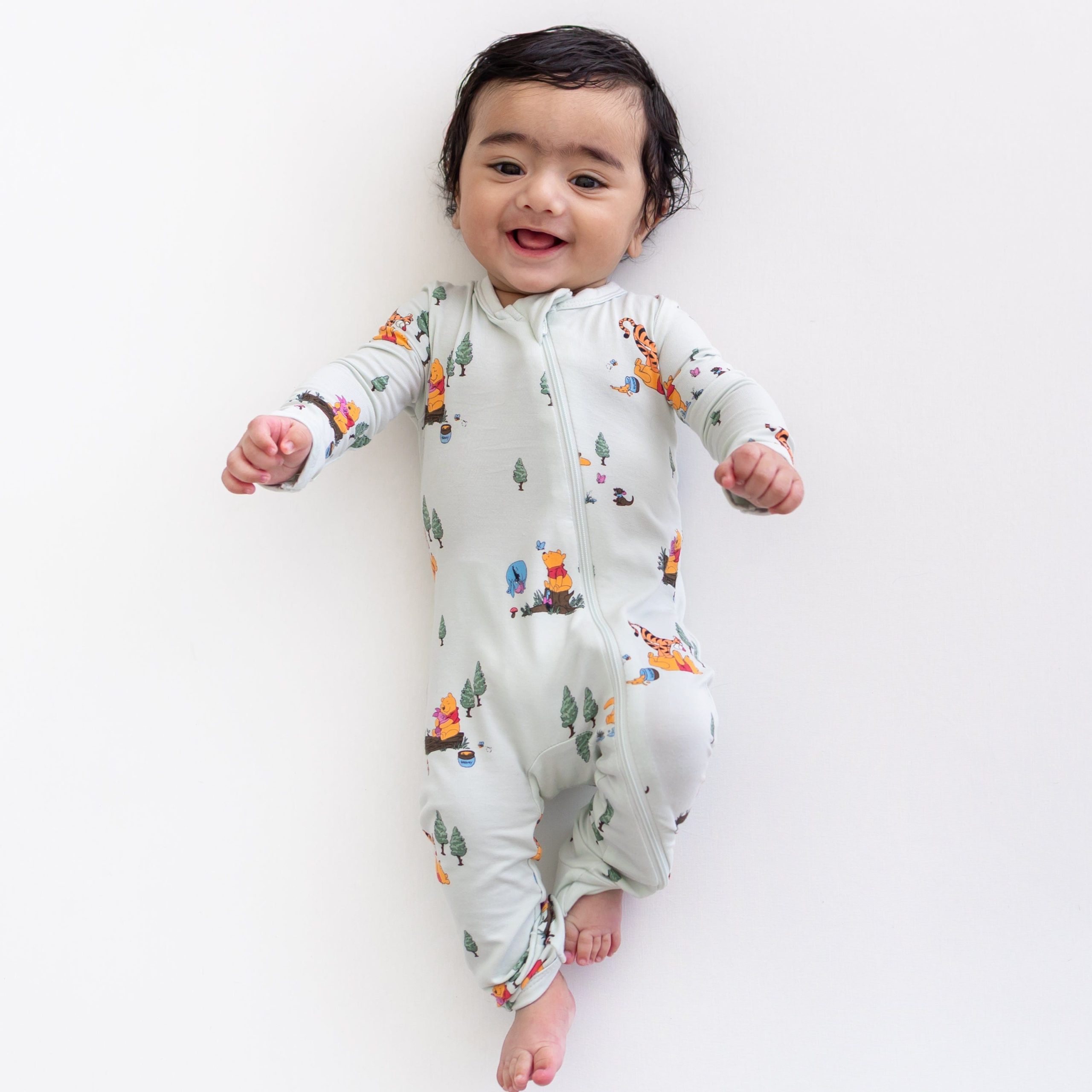 Zippered Romper in Winnie the Pooh Hundred Acre Wood - Image 4