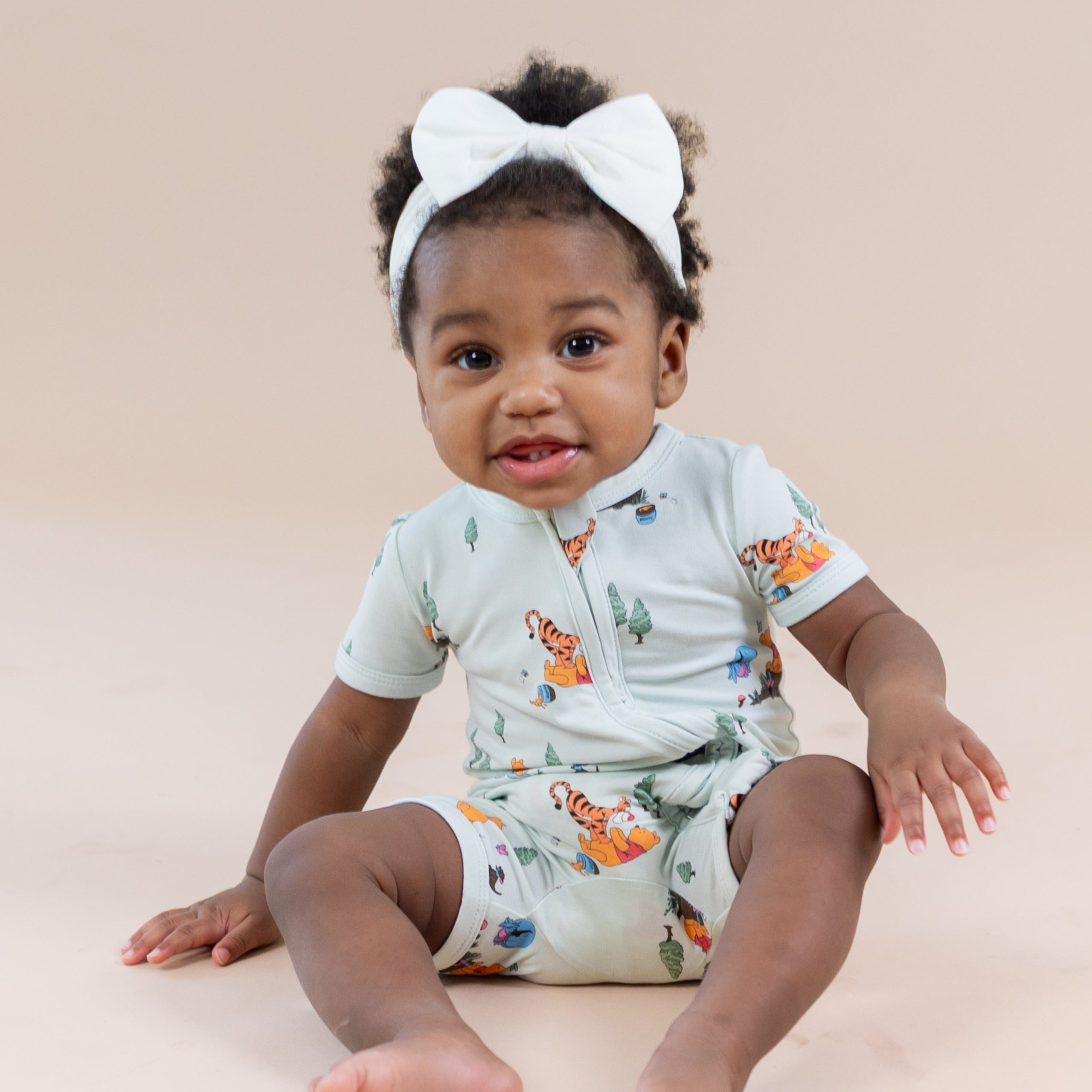 Zipper Shortall Romper in Winnie the Pooh Hundred Acre Wood - Image 3