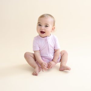 Zipper Shortall Romper in Thistle