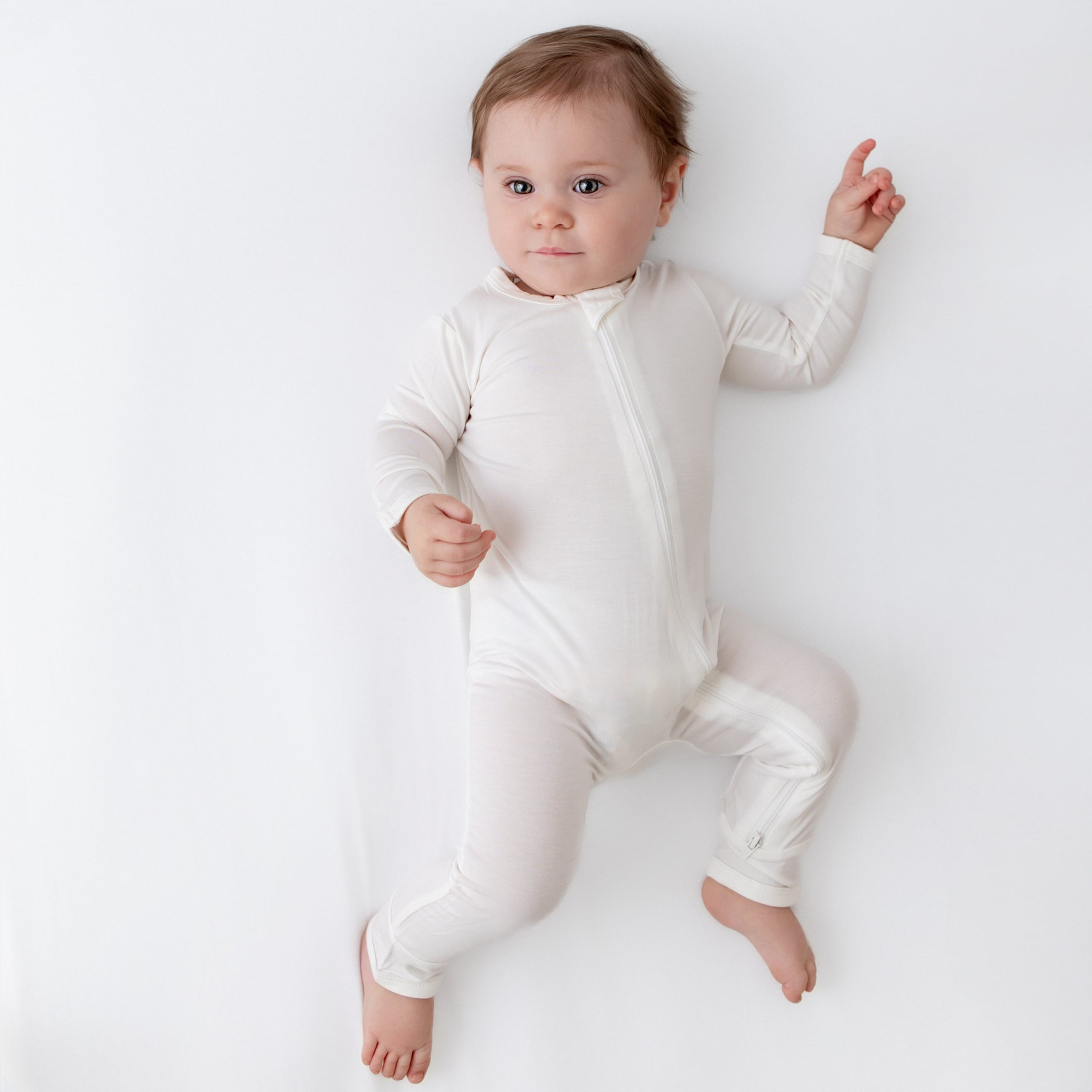 Zippered Romper in Cloud - Image 6