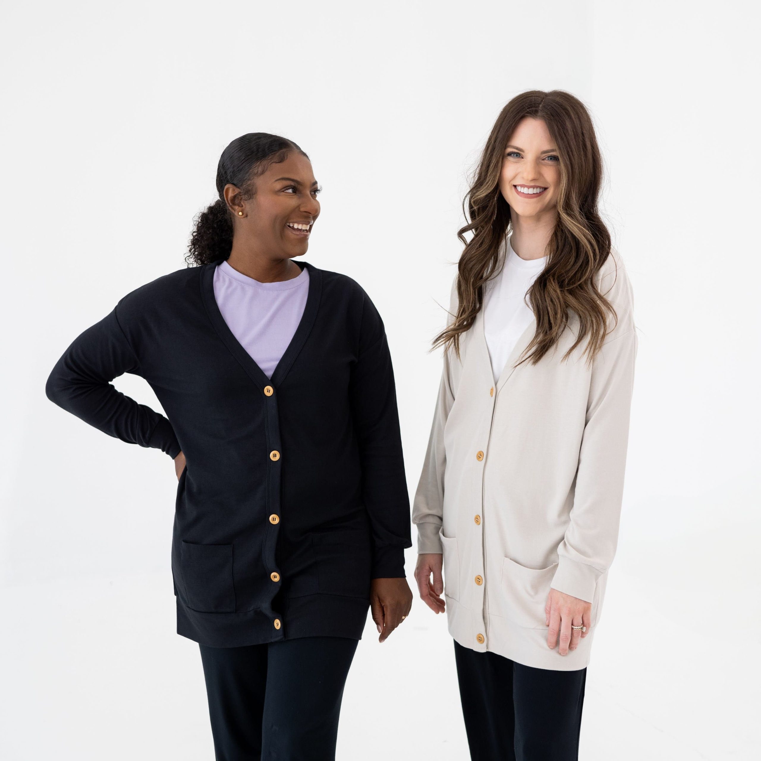 Bamboo Jersey Adult Cardigan in Midnight - Image 2