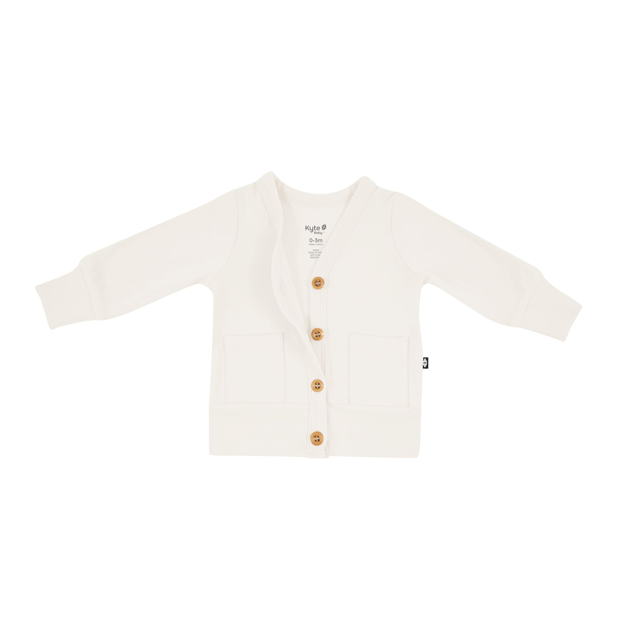 Bamboo Jersey Cardigan in Oat - Image 3