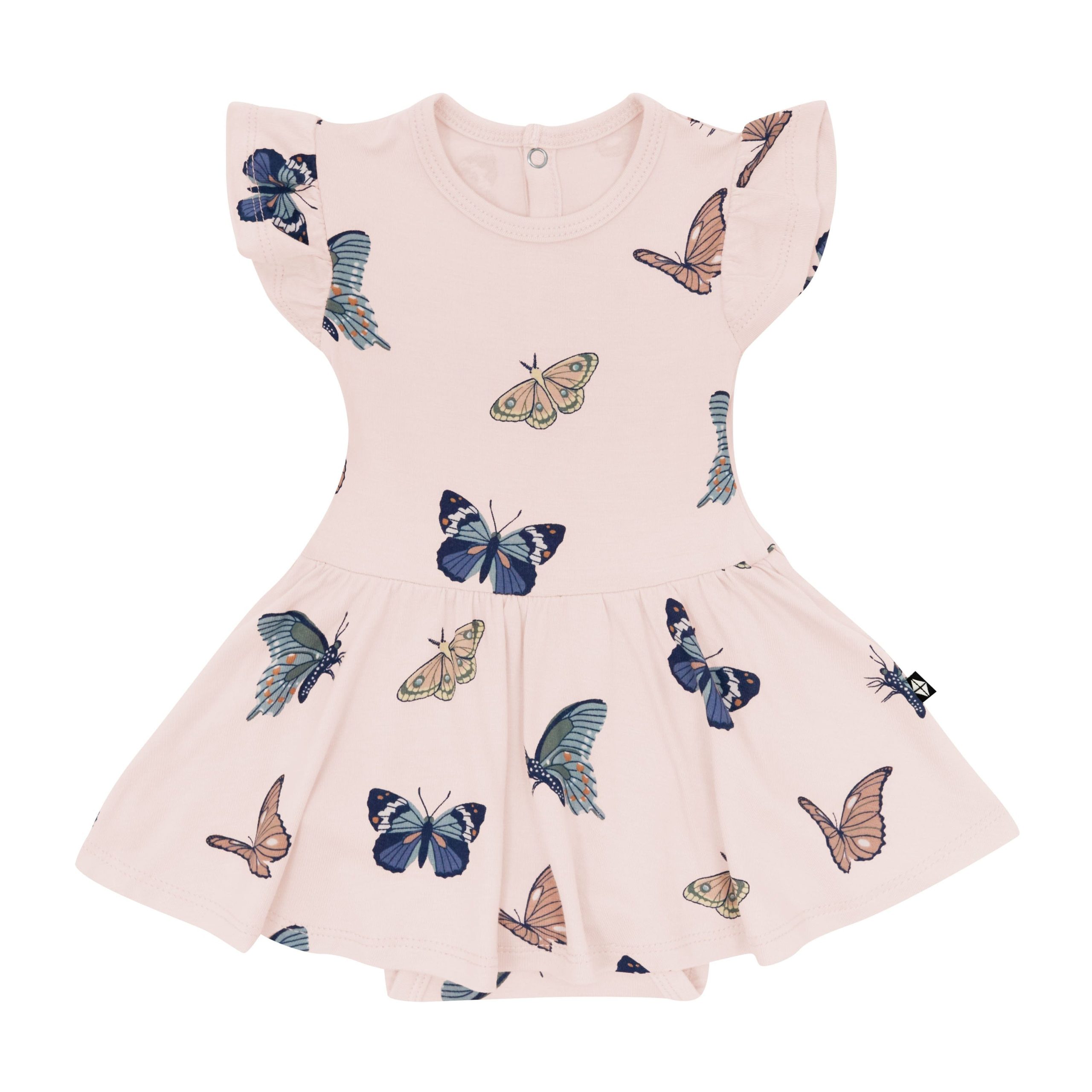 Twirl Bodysuit Dress in Blush Butterfly - Image 2