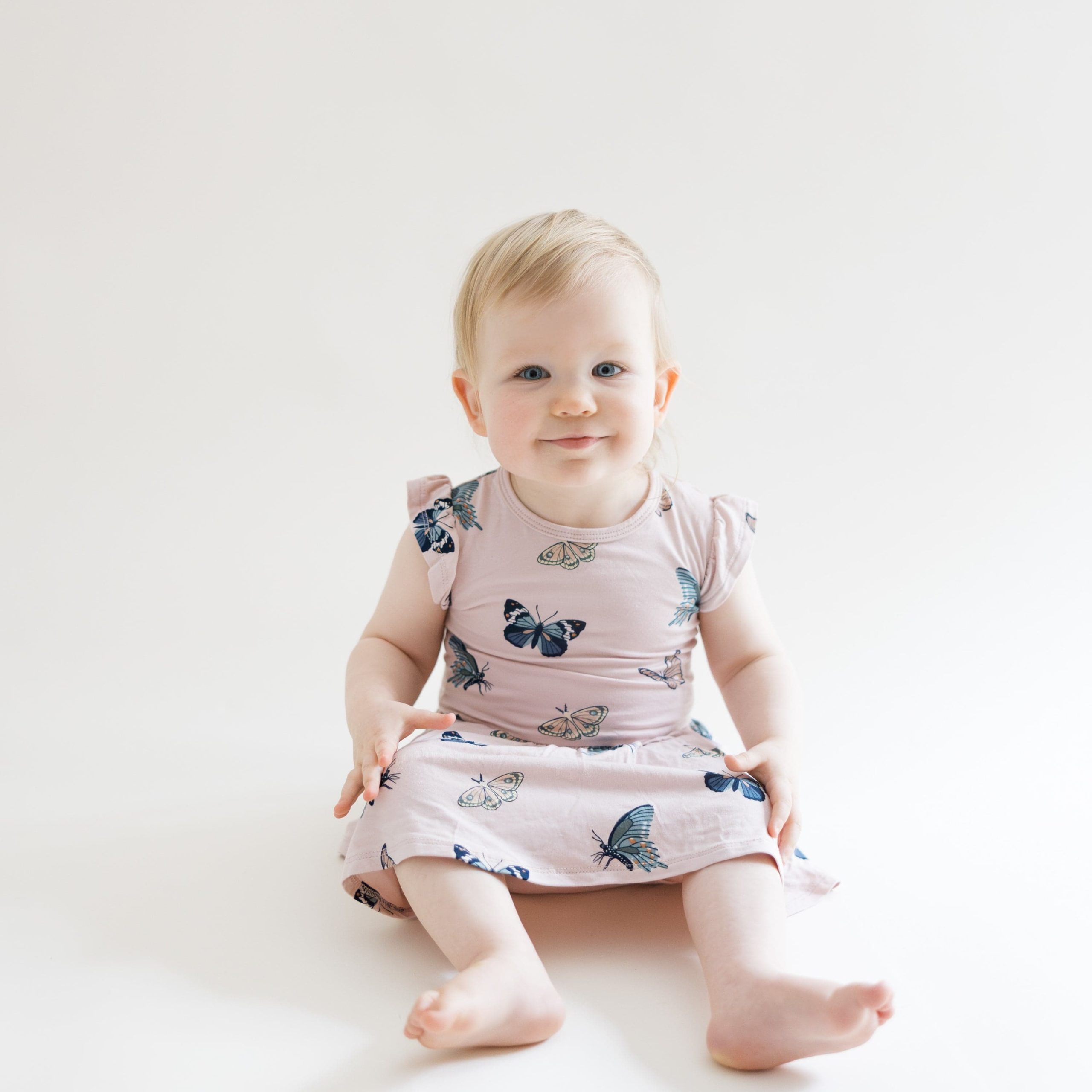 Twirl Bodysuit Dress in Blush Butterfly - Image 3