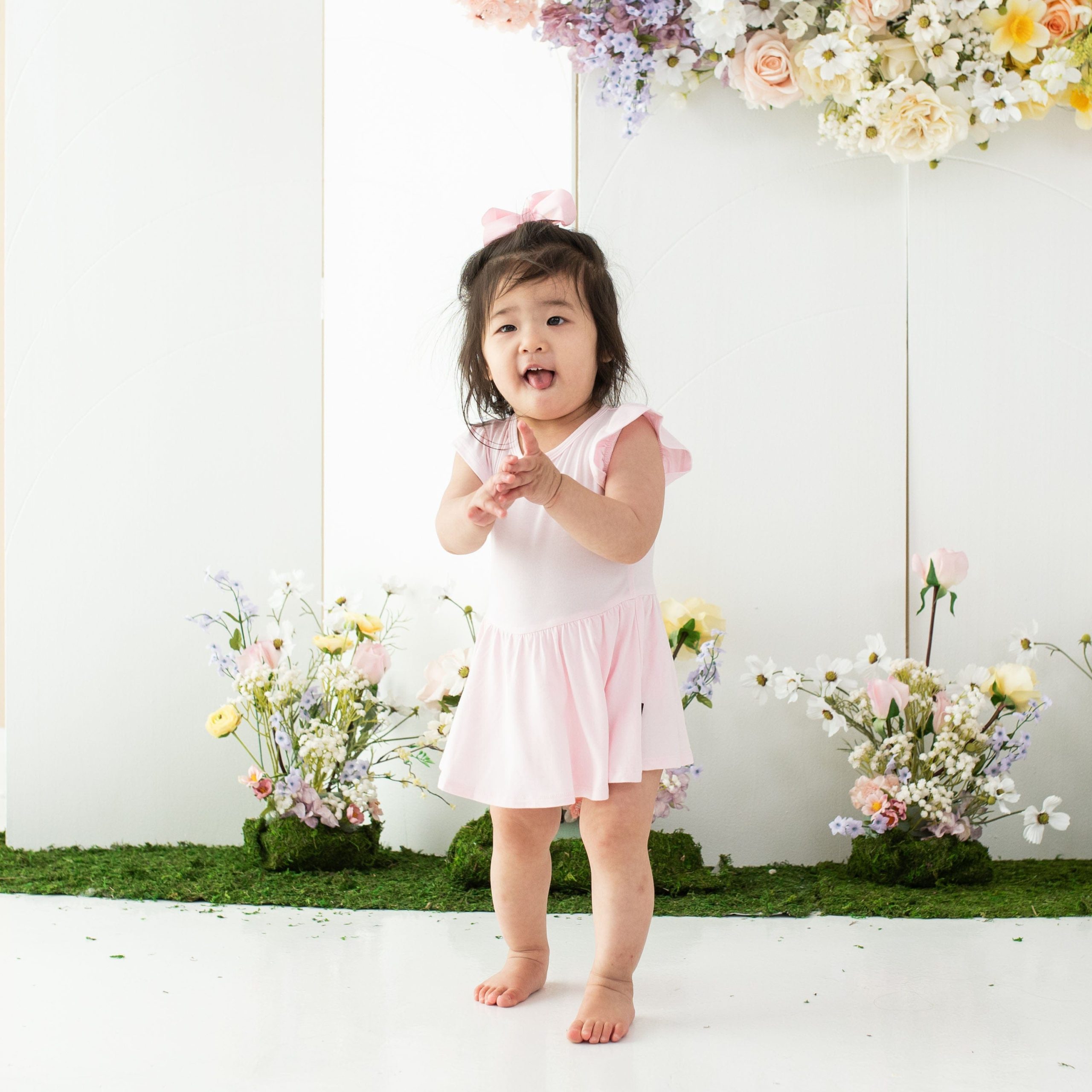 Twirl Bodysuit Dress in Sakura - Image 3