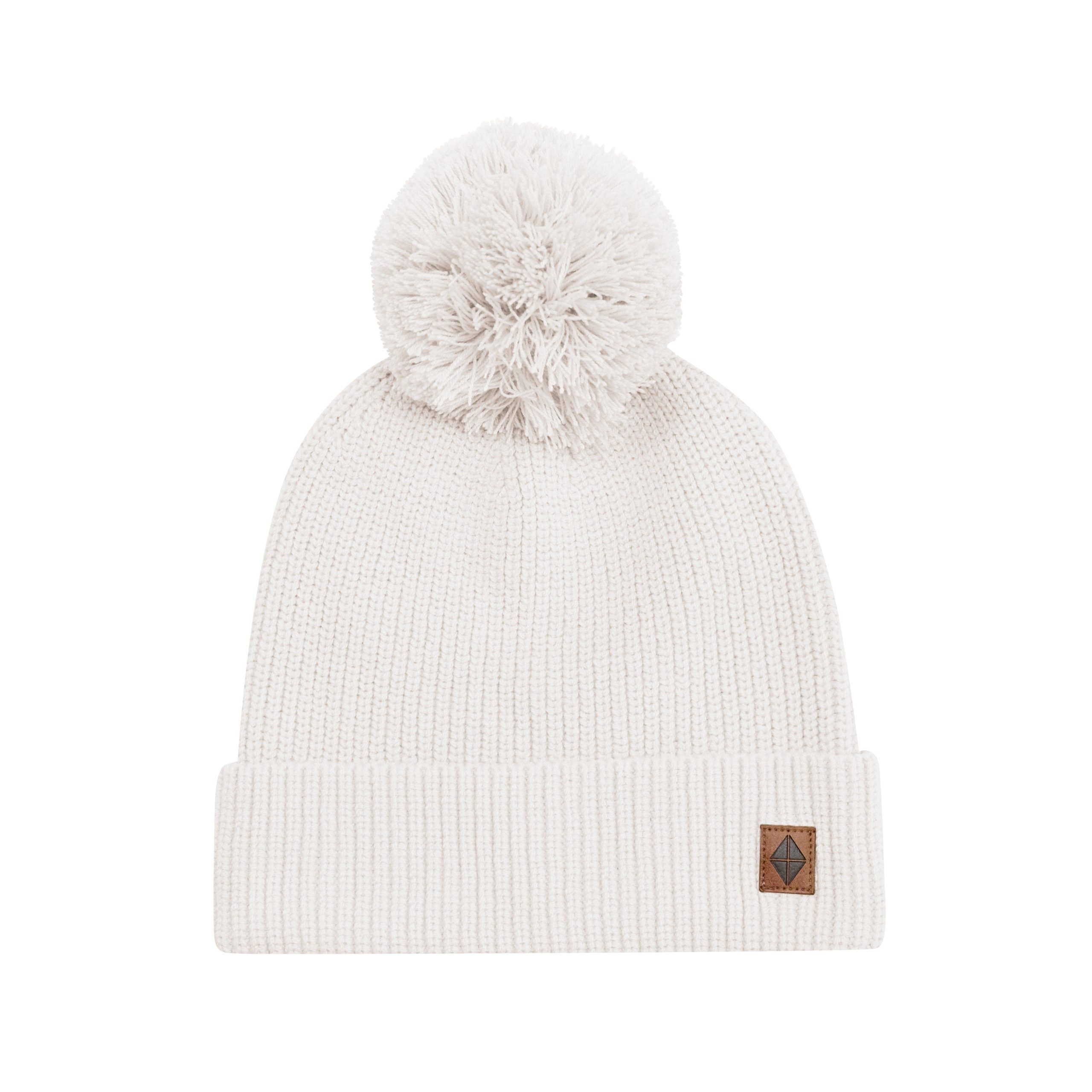 Chunky Knit Adult Pom Beanie in Oat - Image 2