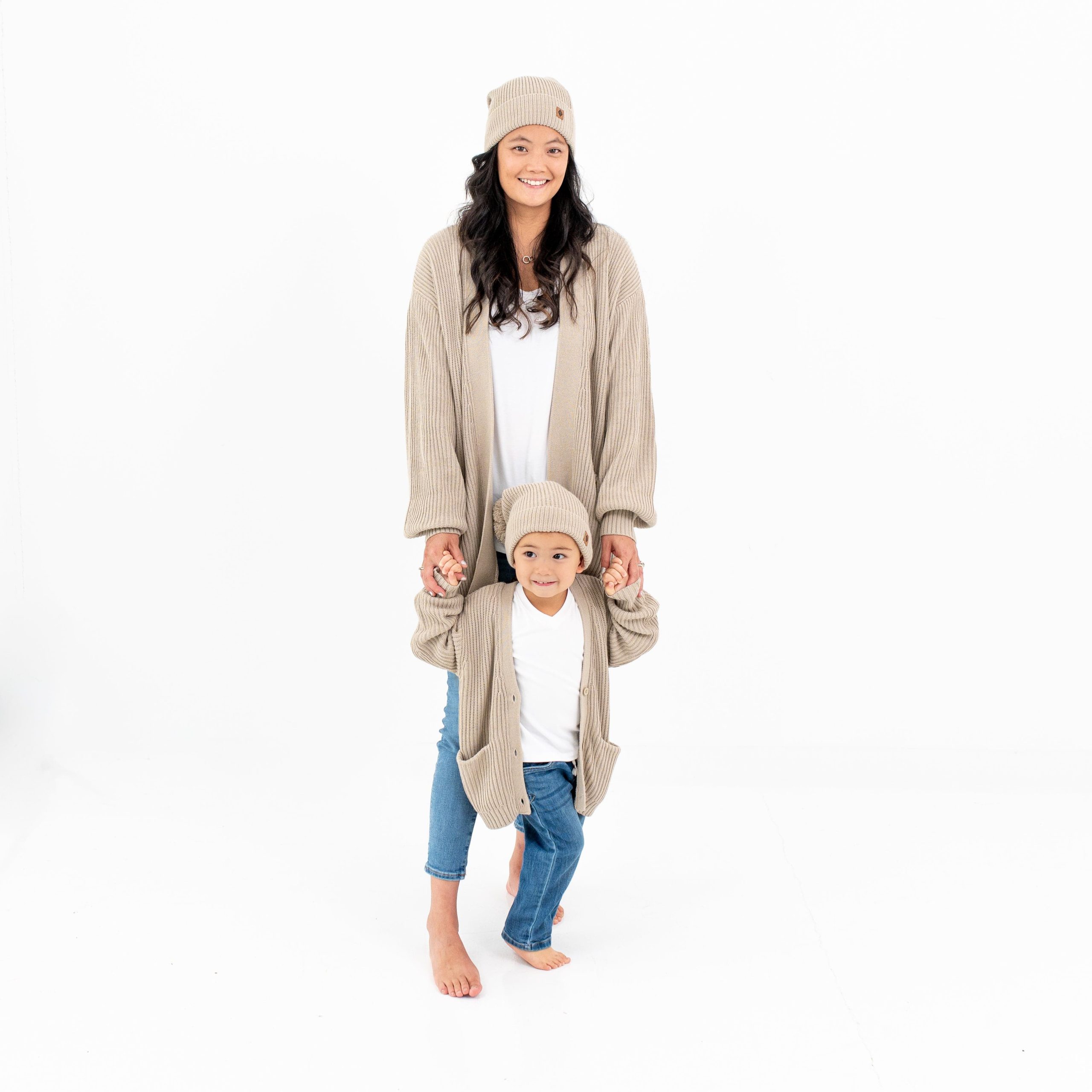 Chunky Knit Oversized Cardigan in Almond - Image 4