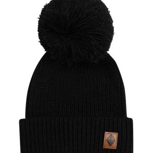 Chunky Knit Pom Beanie in Midnight