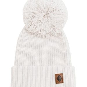 Chunky Knit Pom Beanie in Oat