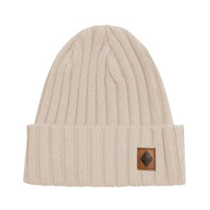 Chunky Knit Ribbed Beanie in Almond