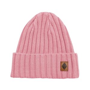 Chunky Knit Ribbed Beanie in Apple Blossom