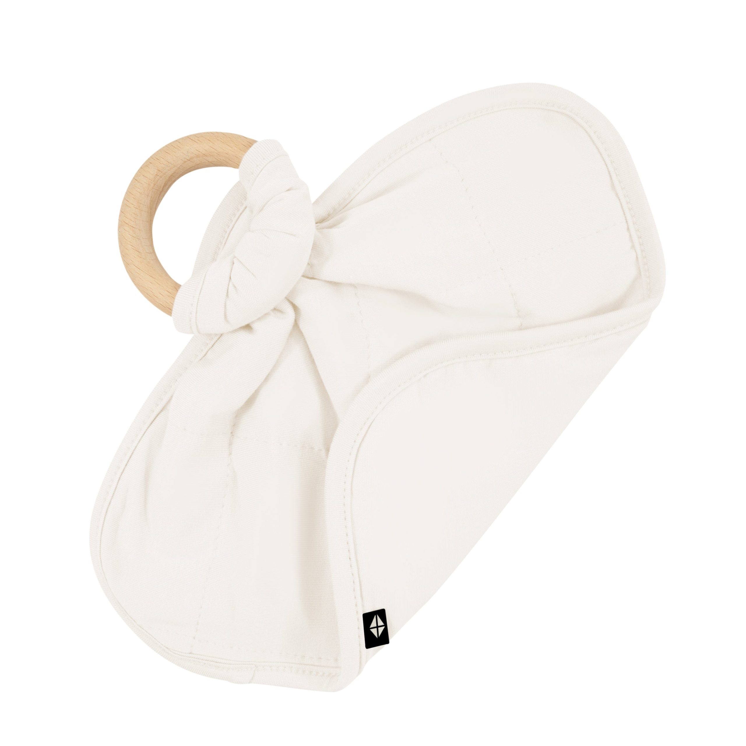 Lovey in Oat with Removable Wooden Teething Ring - Image 4