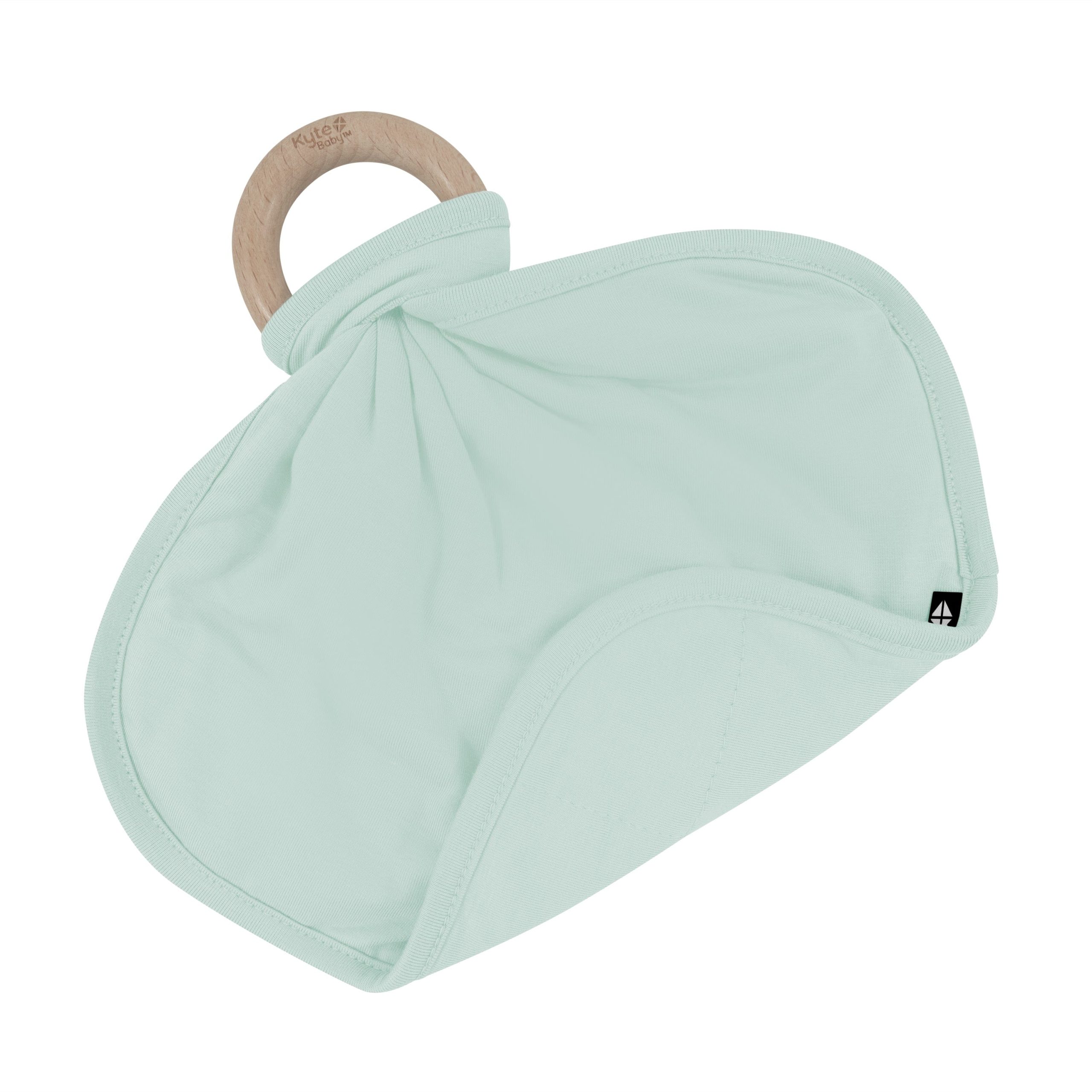 Lovey in Sage with Removable Wooden Teething Ring - Image 3